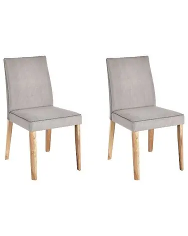Conjunto de 2 sillas de comedor PHOLA Tela Gris