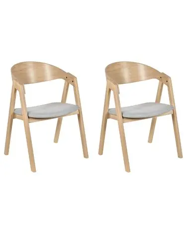 Conjunto de 2 sillas de comedor YUBA Madera Gris claro
