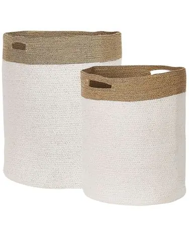 Conjunto de 2 cestas KARDH Algodón Blanco - Accesorios decorativos