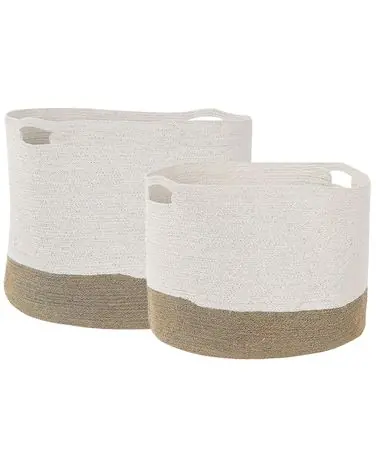 Conjunto de 2 cestas KAHAN Algodón Blanco - Accesorios decorativos