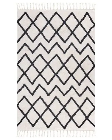 Alfombra ELDES Beige 160 x 230 cm Algodón - Accesorios decorativos