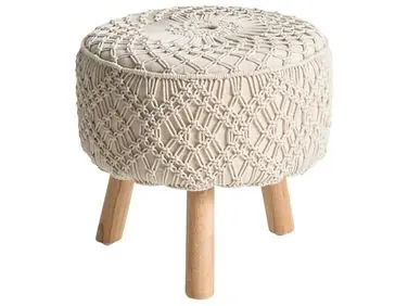 Taburete MANZAI Algodón Beige - Sala de estar