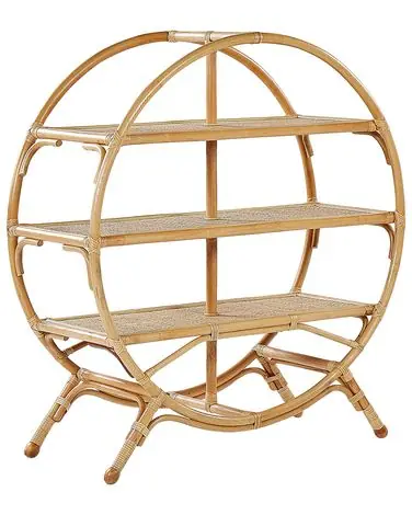 3 Tier Shelving Unit TUVALU II Rattan 109 cm Natural - Living Room