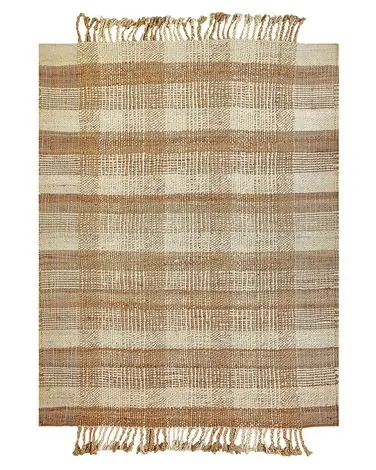 Alfombra BERISSA Beige 140 x 200 cm Yute - Accesorios decorativos