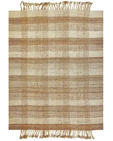 Alfombra BERISSA Beige 160 x 230 cm Yute - Accesorios decorativos