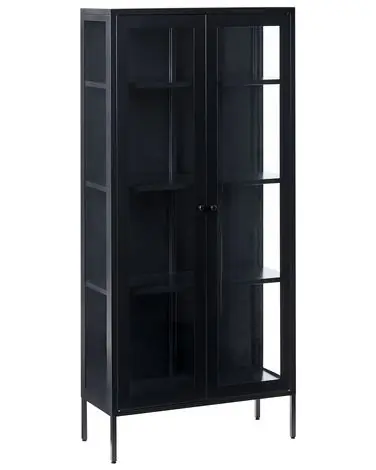 Vitrina HARTY Metal 80 cm Negro - Sala de estar