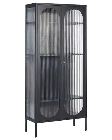 Vitrina FOXTON Metal 80 cm Negro - Sala de estar