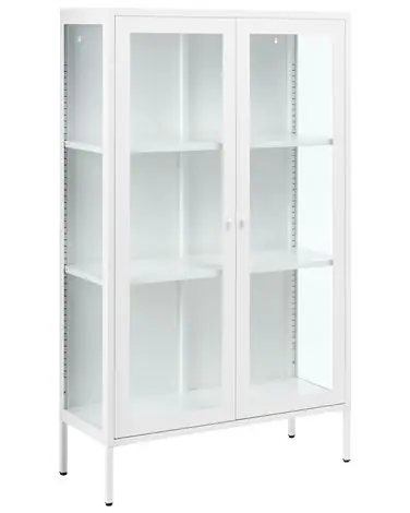 Vitrina NASH Metal 90 cm Blanco - Sala de estar
