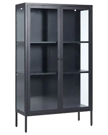 Vitrina NASH Metal 90 cm Negro - Sala de estar