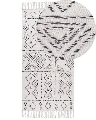 Alfombra ALKENT Blanco 80 x 150 cm Lana - Accesorios decorativos