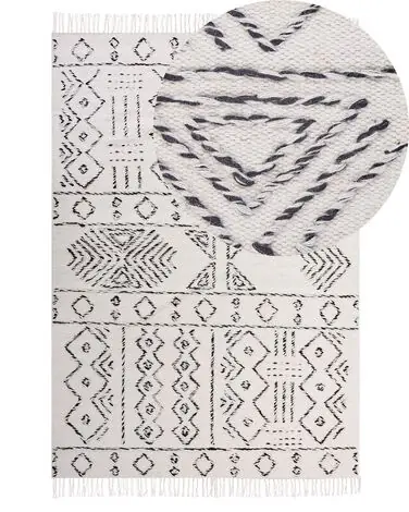 Alfombra ALKENT Blanco 140 x 200 cm Lana - Accesorios decorativos