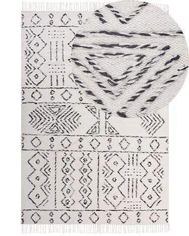 Alfombra ALKENT Blanco 160 x 230 cm Lana - Accesorios decorativos