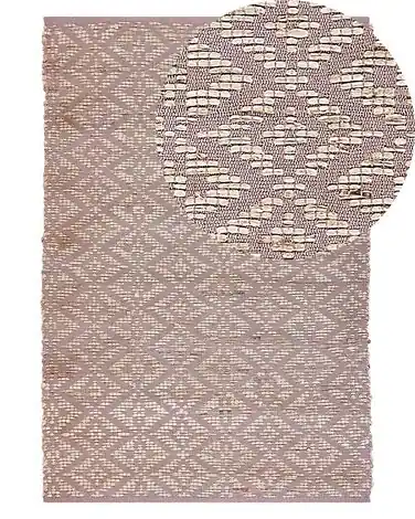 Alfombra GERZE Rosa 140 x 200 cm Algodón - Accesorios decorativos