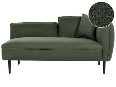 Chaise longue derecho CHEVANNES Bouclé Verde oscuro - Sala de estar