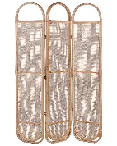 Separador de ambientes de 3 paneles CORTONA Marrón claro 118 cm 180 cm - Accesorios decorativos