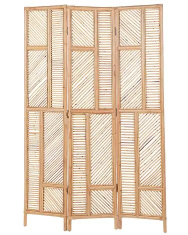 Separador de ambientes de 3 paneles LAMEZIA Marrón claro 117 cm 180 cm - Accesorios decorativos