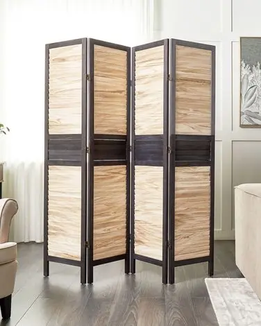 Separador de ambientes de 4 paneles BRENNERBAD Marrón/Negro 164 cm 170 cm - Accesorios decorativos