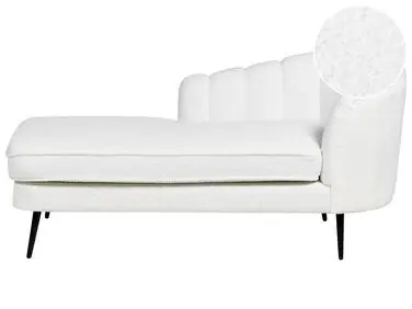 Chaise longue derecho ALLIER Bouclé Blanco crema - Sala de estar