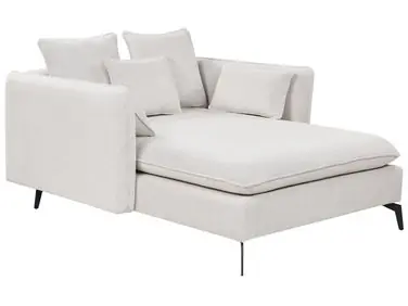 Chaise Longue CHARMES Fabric Light Beige - Living Room