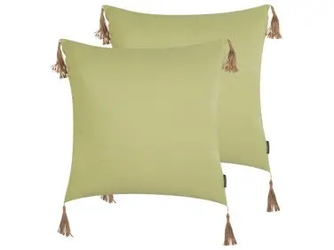 Conjunto de 2 cojines decorativos CHMISTAR 45 x 45 cm Verde Liso - Accesorios decorativos