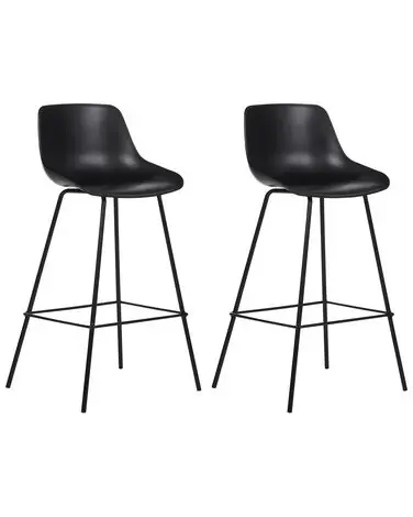 Conjunto de 2 sillas de bar EMMET Negro - Comedor