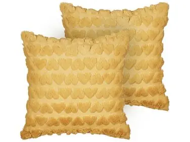 Conjunto de 2 cojines decorativos ASTRANTIA 45 x 45 cm Amarillo - Accesorios decorativos