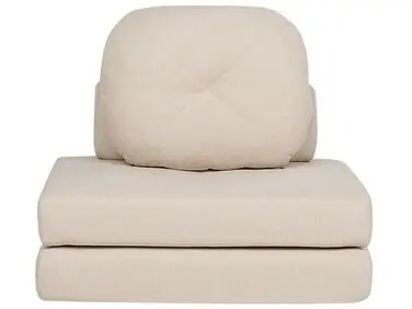 Sofá cama individual OLDEN Tela Beige claro - Sala de estar