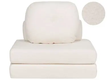 Sofá cama individual OLDEN Bouclé Blanco - Sala de estar