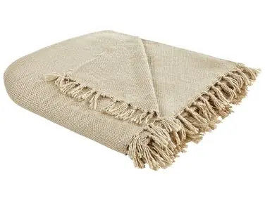 Manta CHAOHANI Tela 150 x 200 cm Beige - Accesorios decorativos