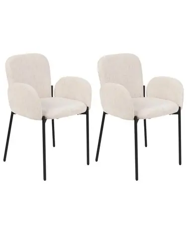 Conjunto de 2 sillas de comedor ALBEE Tela Beige