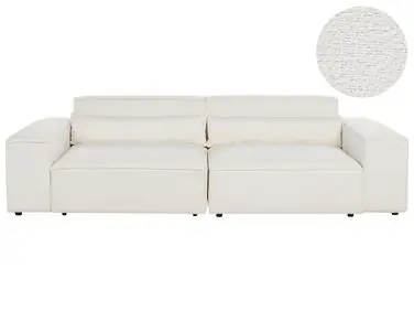 Sofá modular 2 plazas HELLNAR Blanco crema Bouclé - Sala de estar