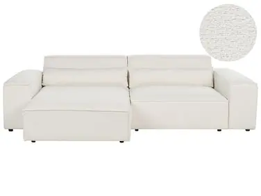 Sofá modular esquinero 3 plazas HELLNAR Derecha Blanco crema Bouclé - Sala de estar