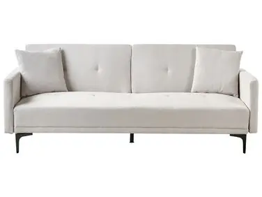 Sofa Bed 3 Seater LUCAN Fabric Light Beige - Living Room