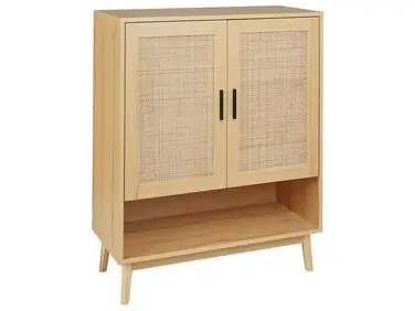 Shoe Storage Cabinet PEROTE Rattan Light Brown - Hallway