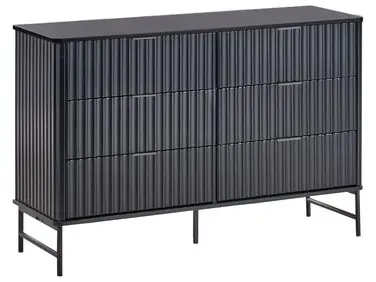 6 Drawer Chest GLASTONBURY Black - Living Room