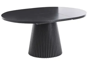 Mesa de comedor extensible MOORE Madera de fresno negro 120/160 cm 120 cm
