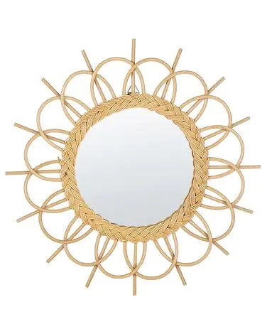 Wall Mirror TELAKIA 60 cm 60 cm Rattan Natural - Home Accessories