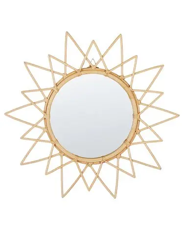 Wall Mirror AROEK 61 cm 61 cm Rattan Natural - Home Accessories