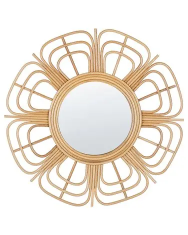 Wall Mirror PASAKU 60 cm 60 cm Rattan Natural - Home Accessories