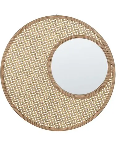 Wall Mirror PALAU 60 cm 60 cm Rattan Natural - Home Accessories