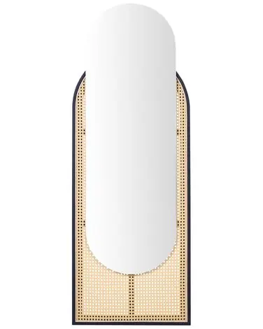 Wall Mirror NEVERS 53 cm 143 cm PE Rattan Natural - Home Accessories