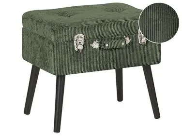 Storage Stool MALLARD Corduroy Dark Green - Living Room