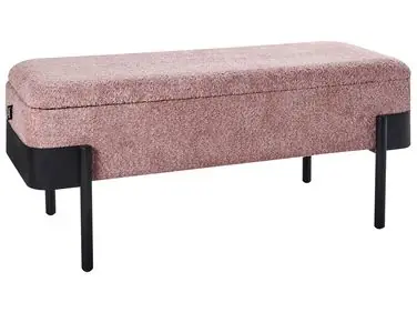 Upholstered Storage Bench WARREN Chenille Pink - Bedroom
