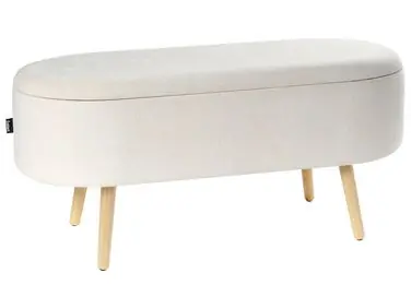 Upholstered Storage Bench OKLAHOMA Chenille Off-White