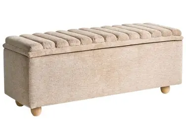 Upholstered Storage Bench SALIDA Fabric Beige - Bedroom