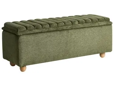 Upholstered Storage Bench SALIDA Fabric Green - Bedroom