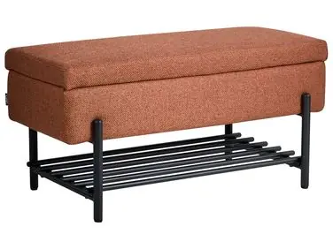 Shoe Bench SOLVANG Fabric Golden Brown with Storage - Bedroom