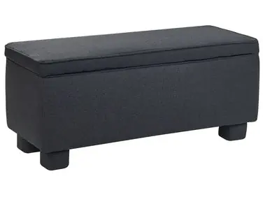Upholstered Storage Bench ITHACA Fabric Black - Bedroom