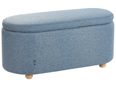 Banco tapizado con almacenaje HAYWARD Tela 98 cm 44 cm Azul - Sala de estar