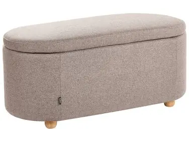 Banco tapizado con almacenaje HAYWARD Tela 98 cm 44 cm Beige - Sala de estar